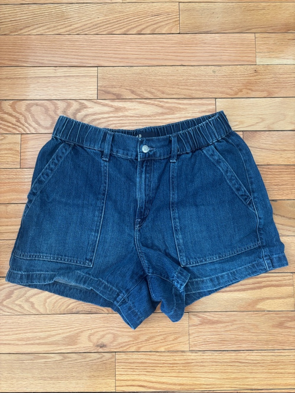 GAP Dark Blue Denim Paperbag Waist Shorts